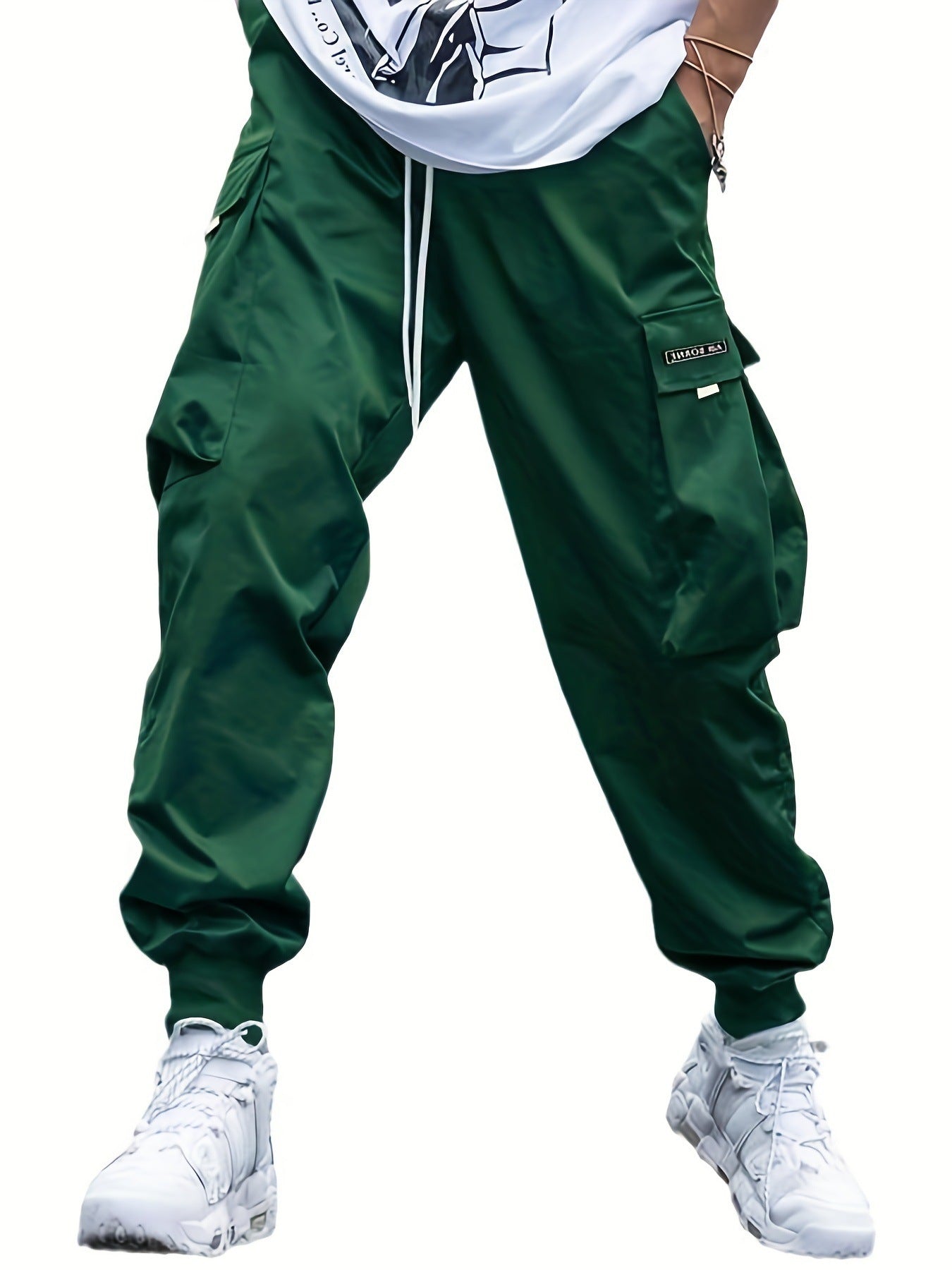Men's Multi-pocket Cargo Pants Drawstring Trousers