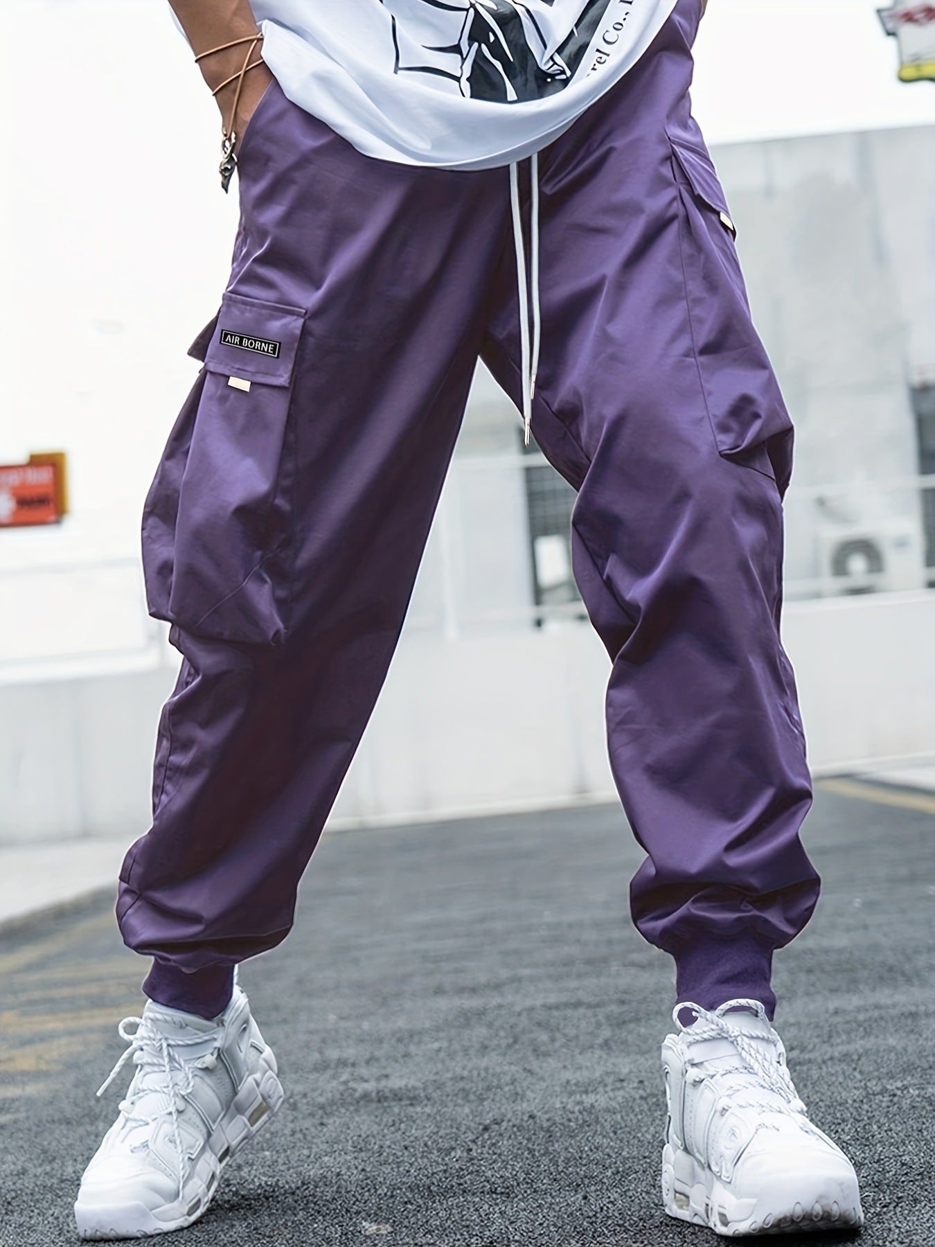 Men's Multi-pocket Cargo Pants Drawstring Trousers