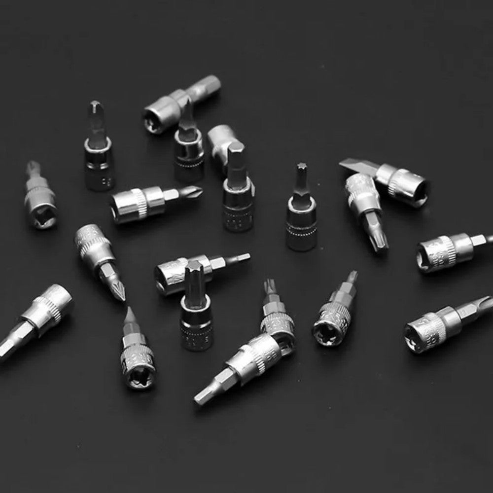 46PCS 1-4 Ratchet Wrench Combination Socket Tool Set Kit Auto Car Repair Tools