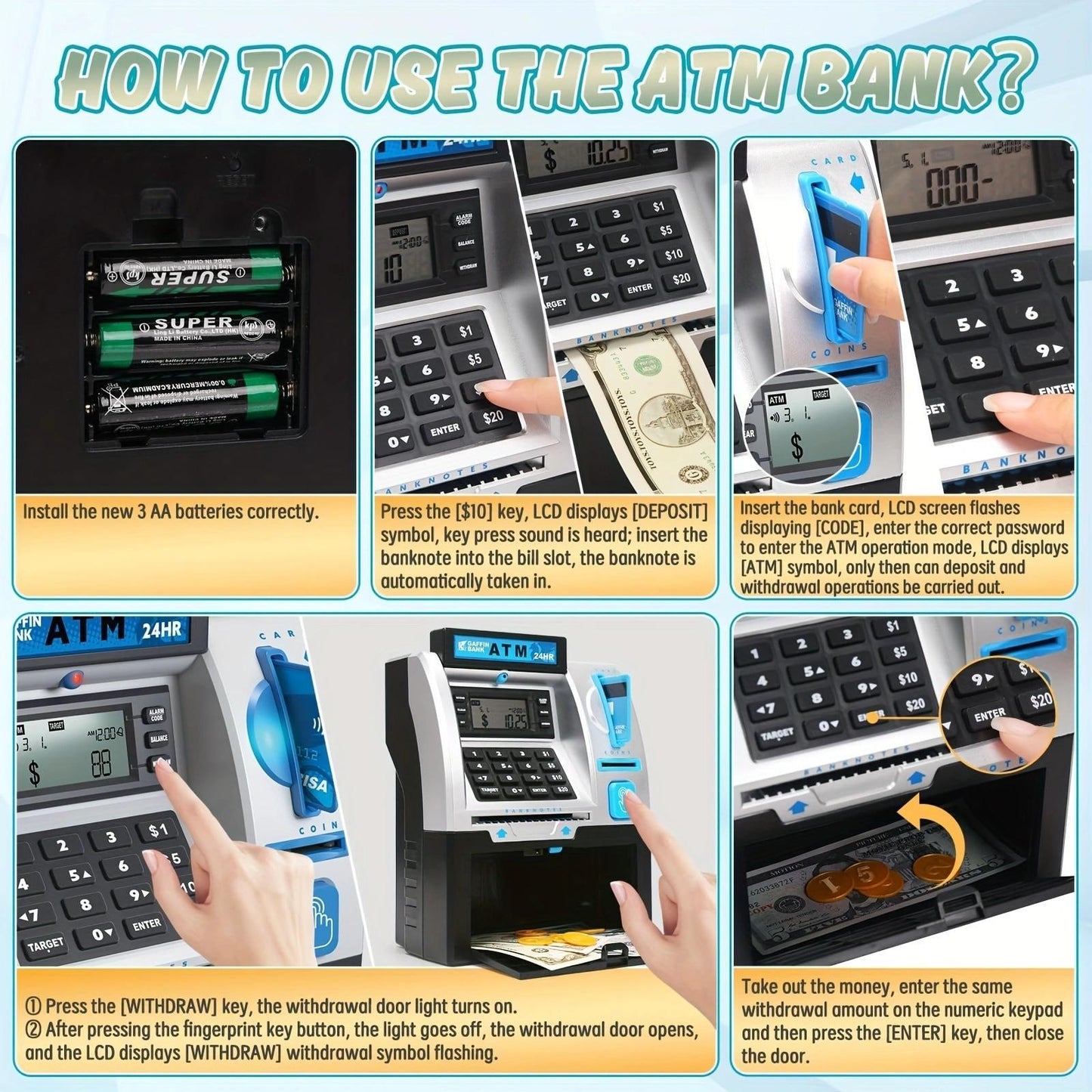 Interactive Children's ATM Piggy Bank - An Interactive Game With Real ATM Functions