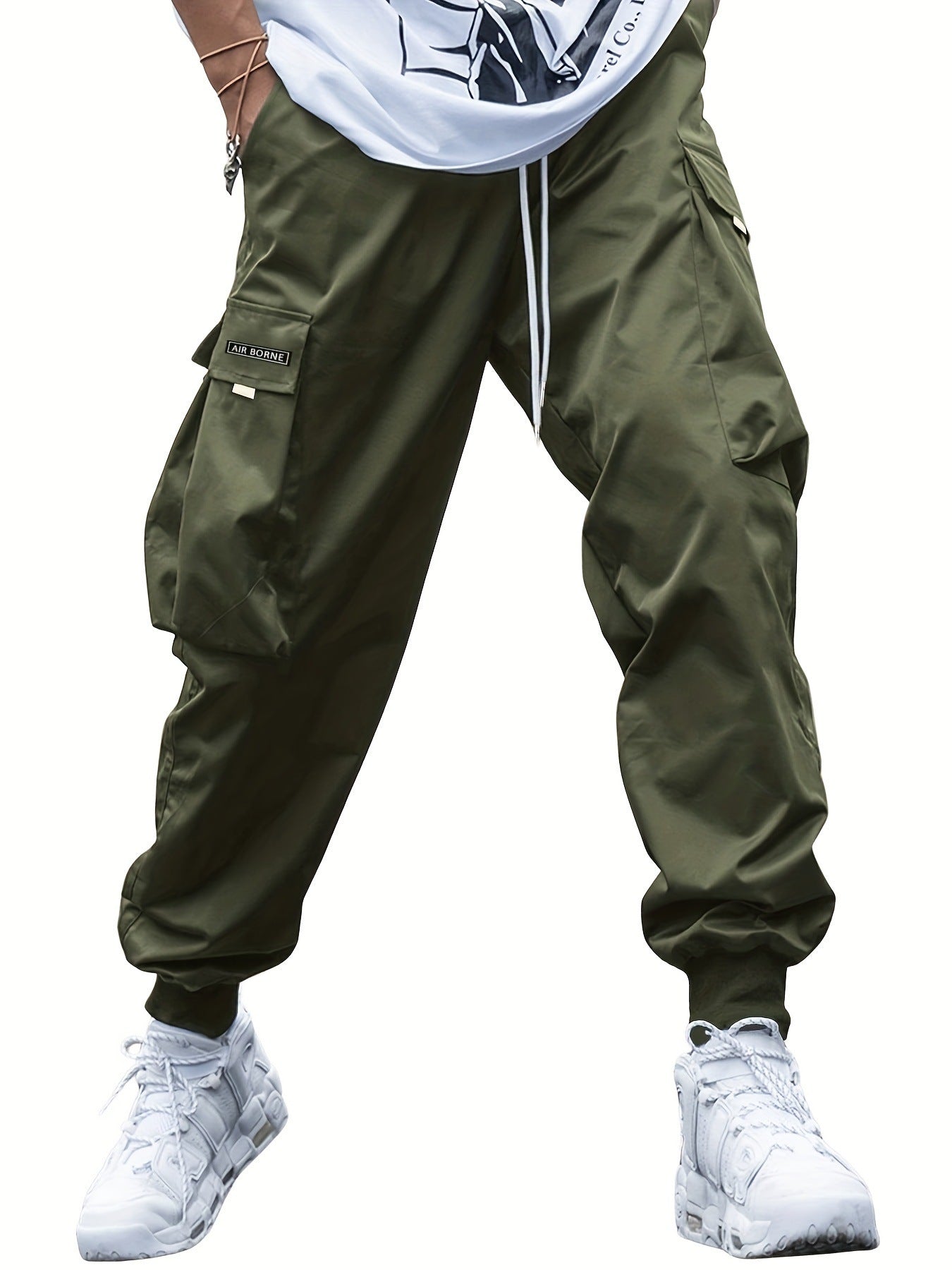 Men's Multi-pocket Cargo Pants Drawstring Trousers