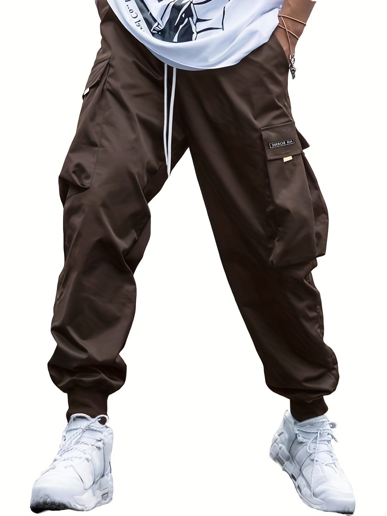 Men's Multi-pocket Cargo Pants Drawstring Trousers