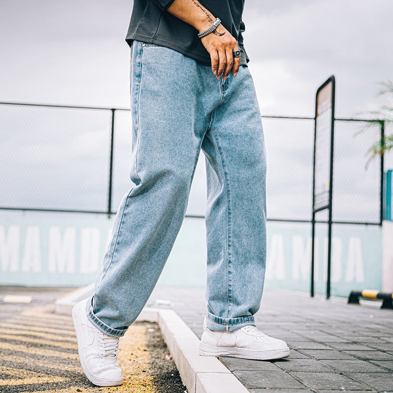 Men's Loose Straight Simple Jeans Casual