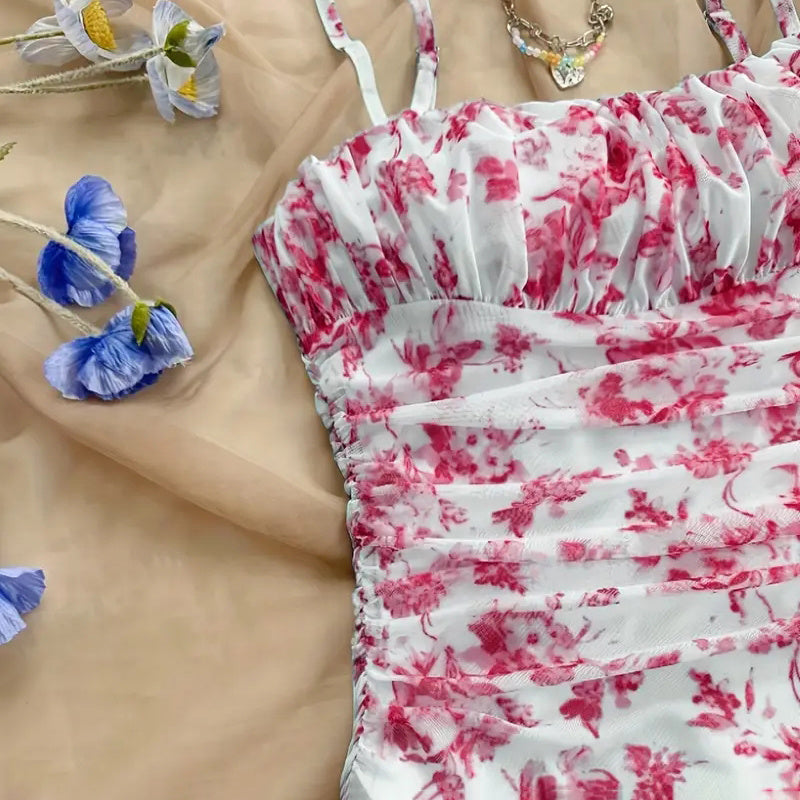 Women's Boho Floral Print Mini Dress