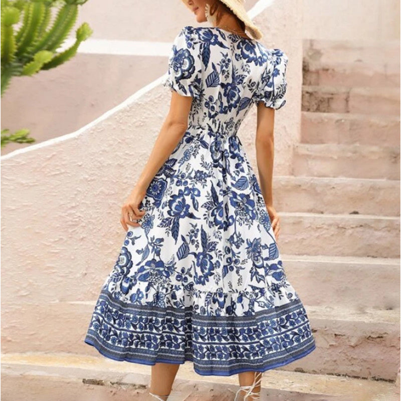 Women Floral Bohemian Maxi Dress