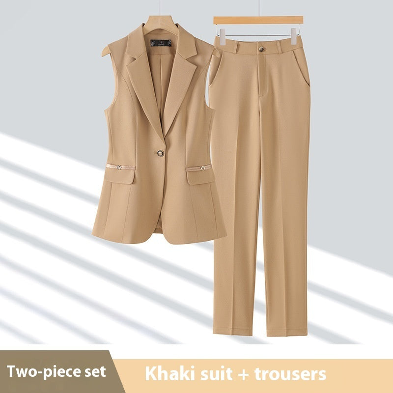 Slim-fit Professional Two-piece Vest Set