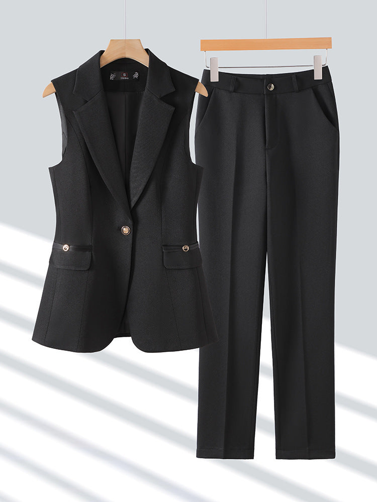 Slim-fit Professional Two-piece Vest Set