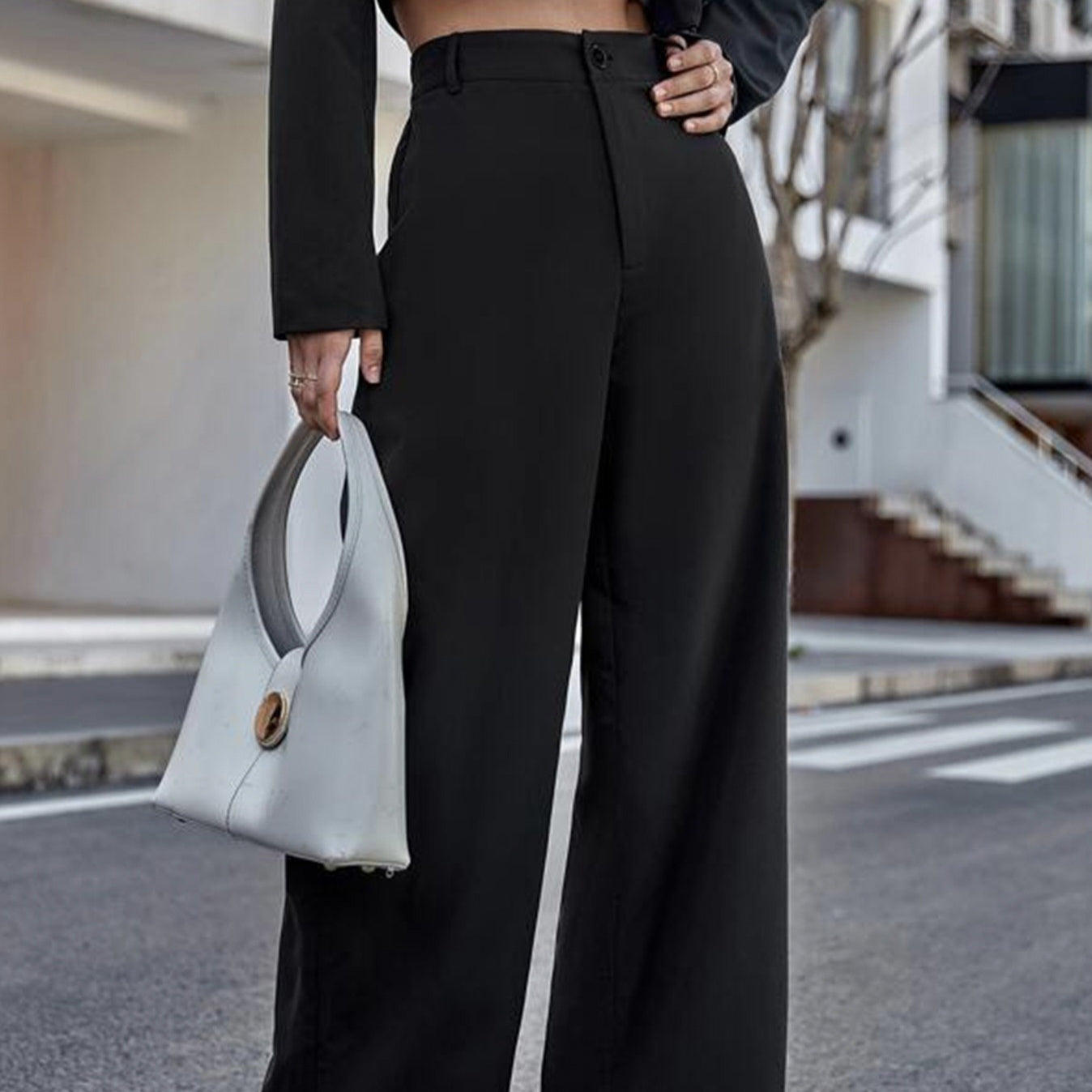 Ladies' High Waisted Wide Leg Pants