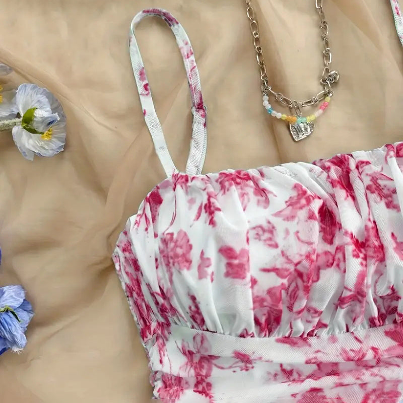 Women's Boho Floral Print Mini Dress