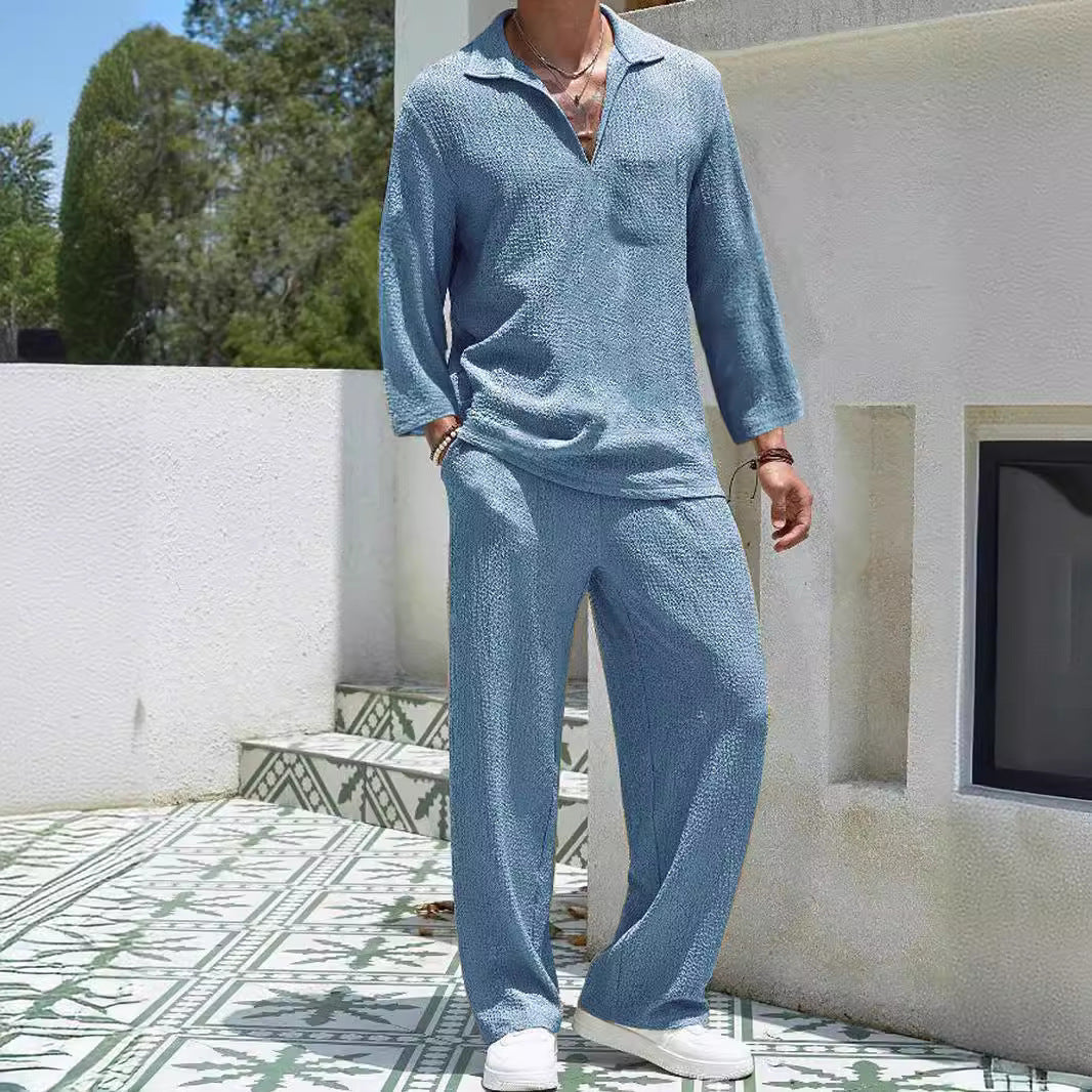 New Casual Shirt Trousers Men's Commuter Suit