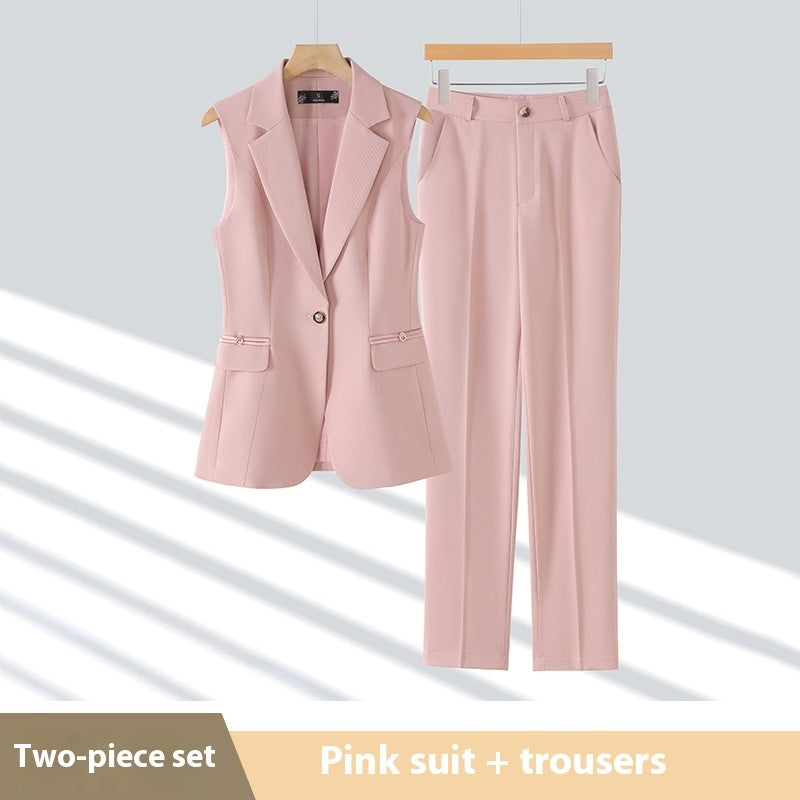 Slim-fit Professional Two-piece Vest Set