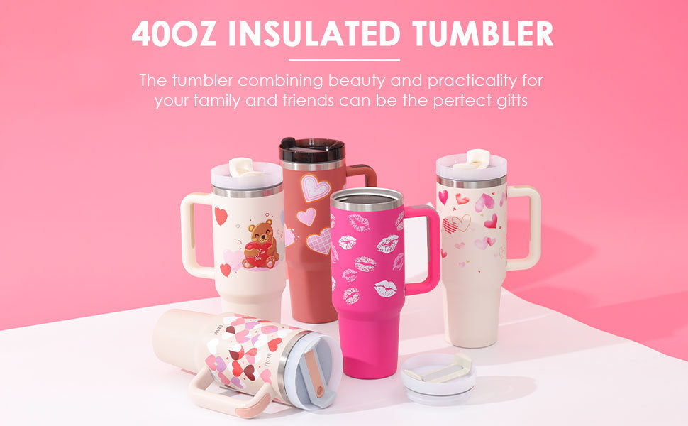 40 Oz Stainless Steel Tumbler With Lid For Car Gym Office Travel