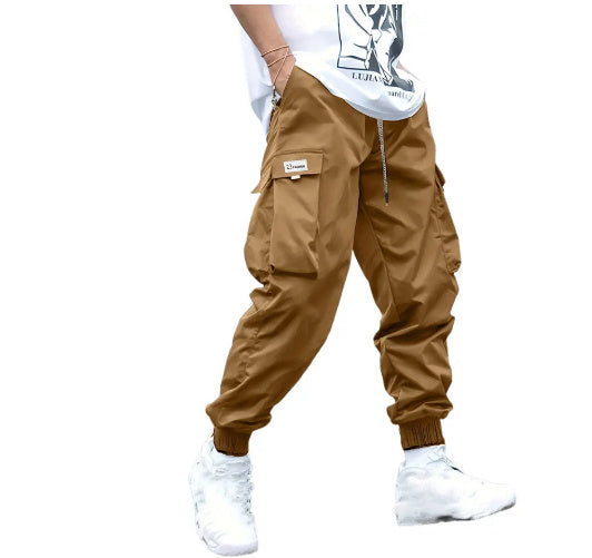 Men's Multi-pocket Cargo Pants Drawstring Trousers