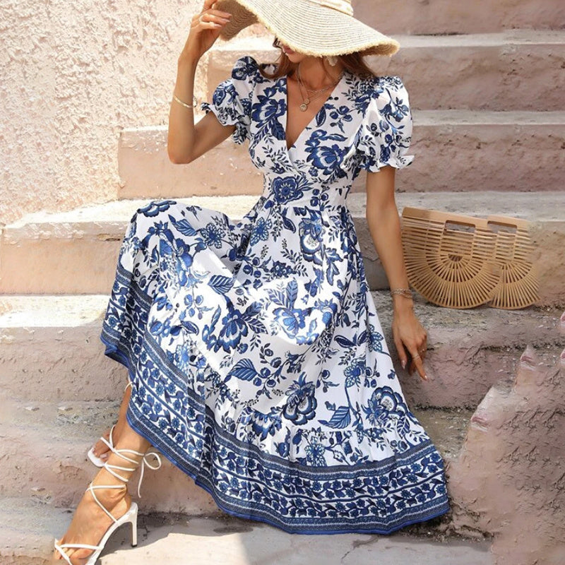 Women Floral Bohemian Maxi Dress