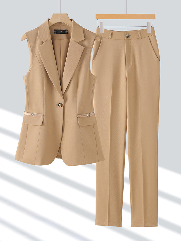 Slim-fit Professional Two-piece Vest Set