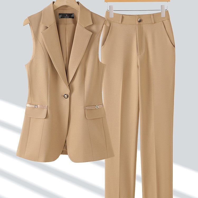 Slim-fit Professional Two-piece Vest Set