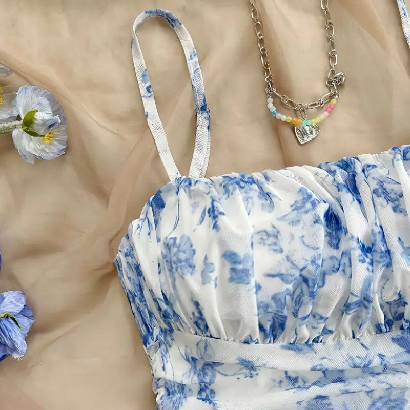 Women's Boho Floral Print Mini Dress