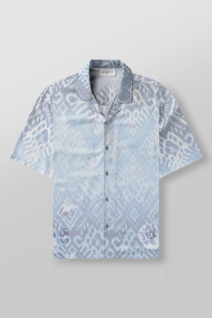 Men's Printed Casual Loose Short Sleeves Top