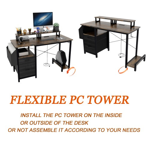 Computer Desk With Drawer And Power Outlets
