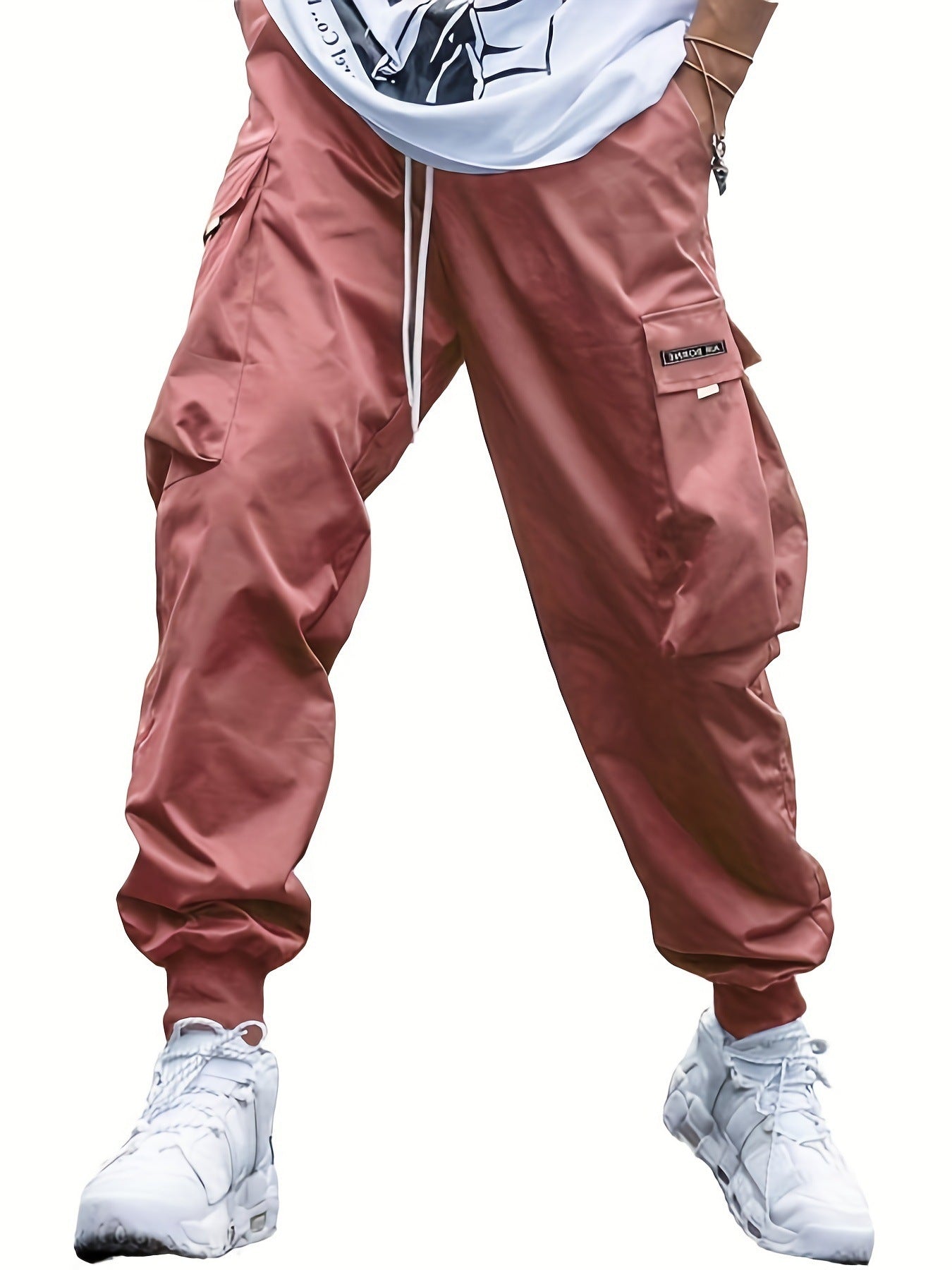 Men's Multi-pocket Cargo Pants Drawstring Trousers