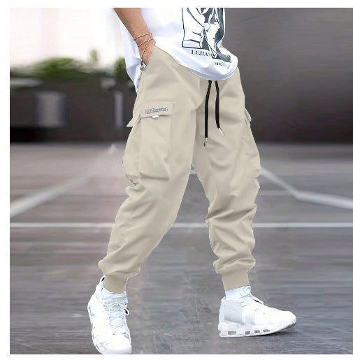 Men's Multi-pocket Cargo Pants Drawstring Trousers
