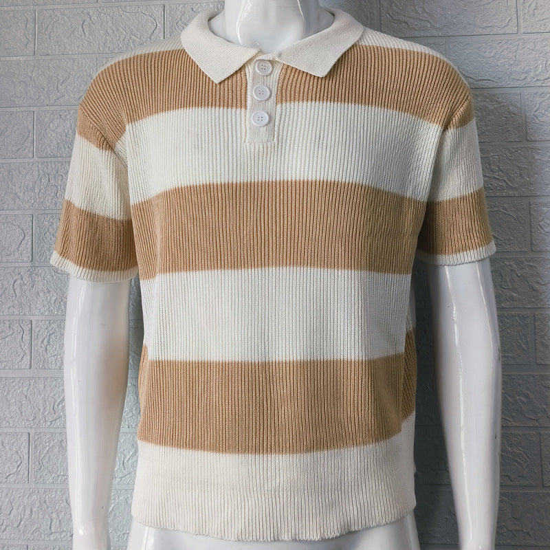 Mens Clothing Summer Fashion Lapel Sweater