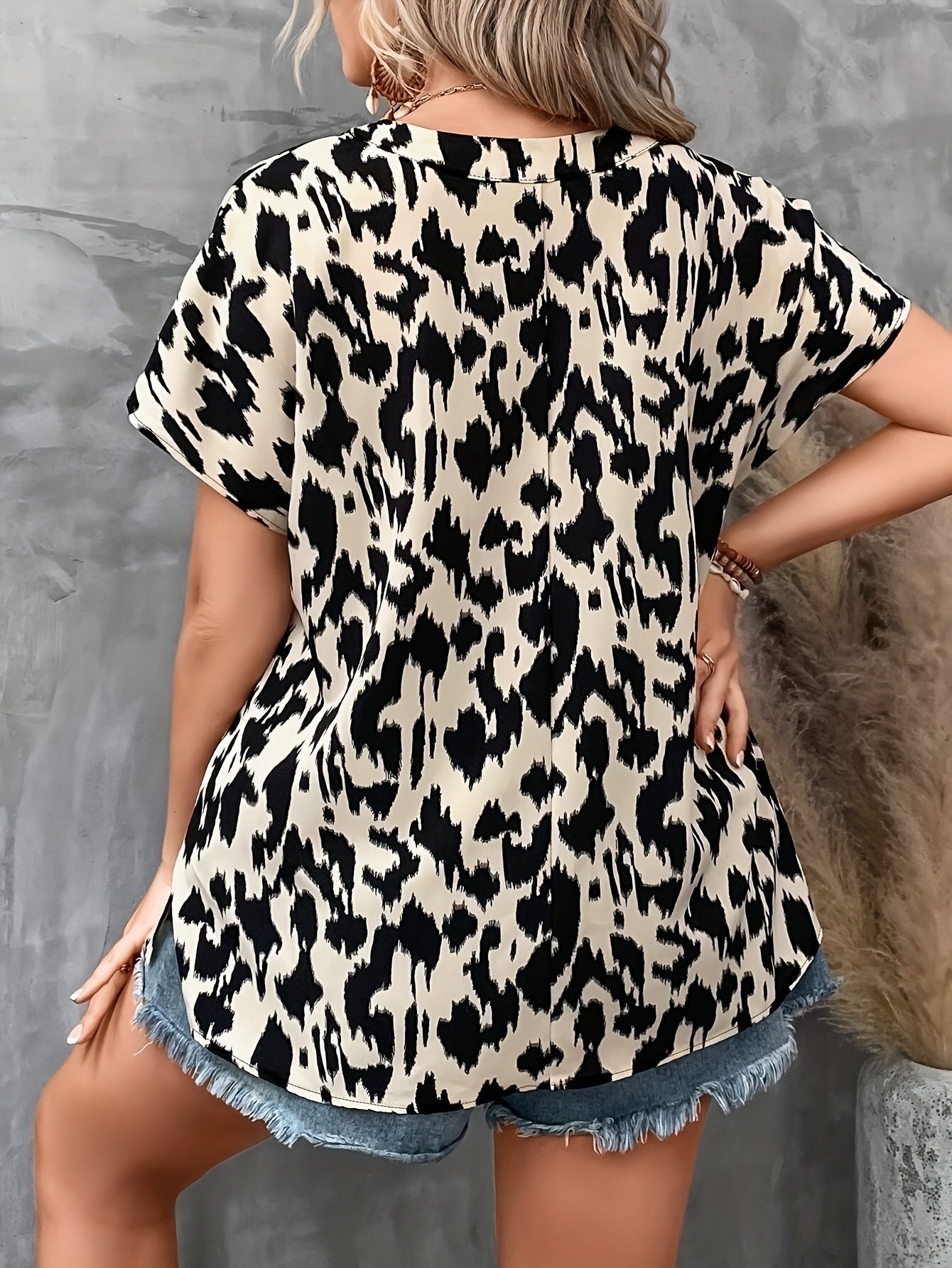 Women's Plus Size Printed Blouse