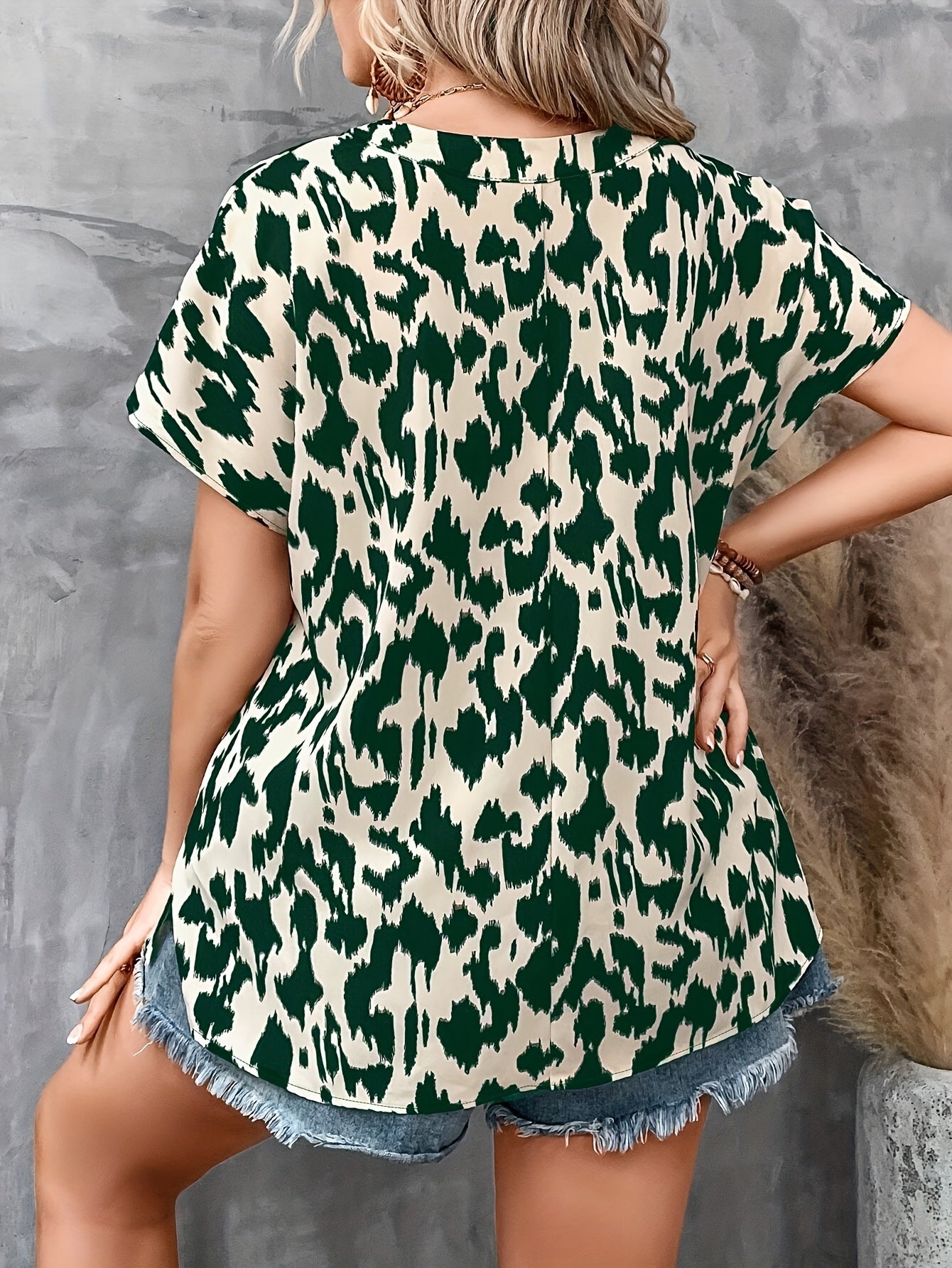 Women's Plus Size Printed Blouse