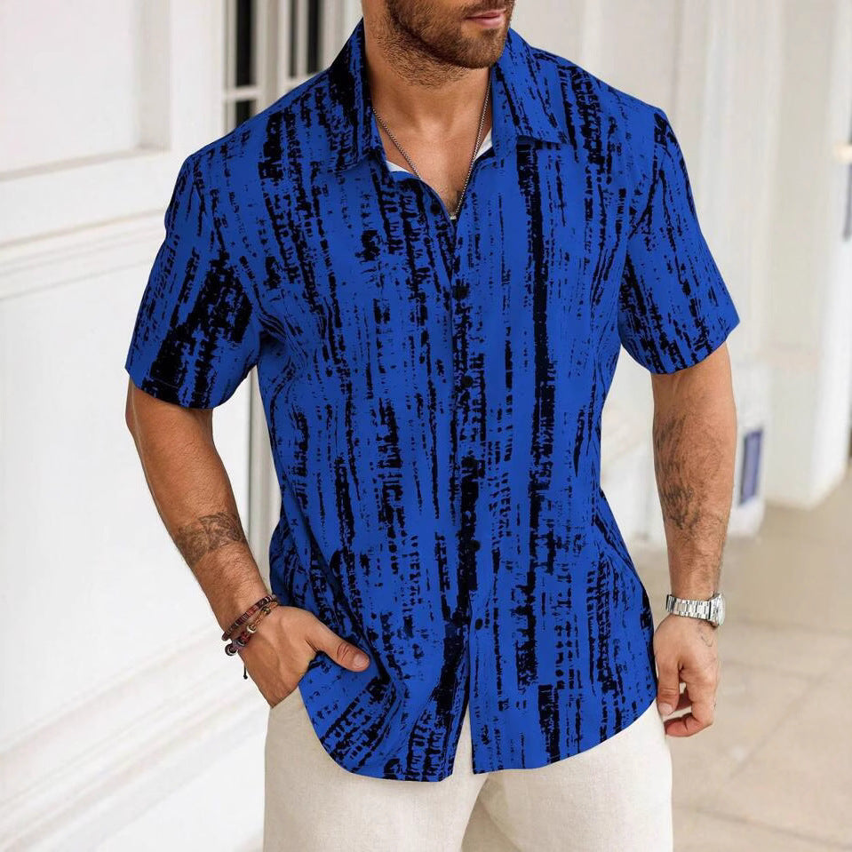 Summer Casual Anti-wrinkle 3D Printed Men's Short Sleeve Shirt