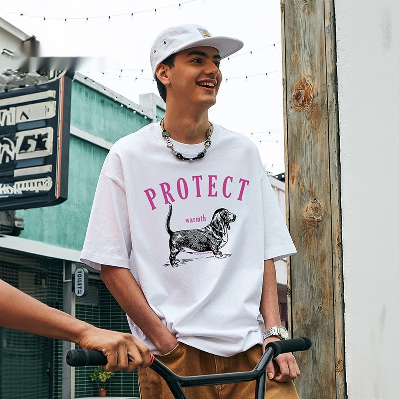 Dog Pulp-pulling Loose Printed T-shirt