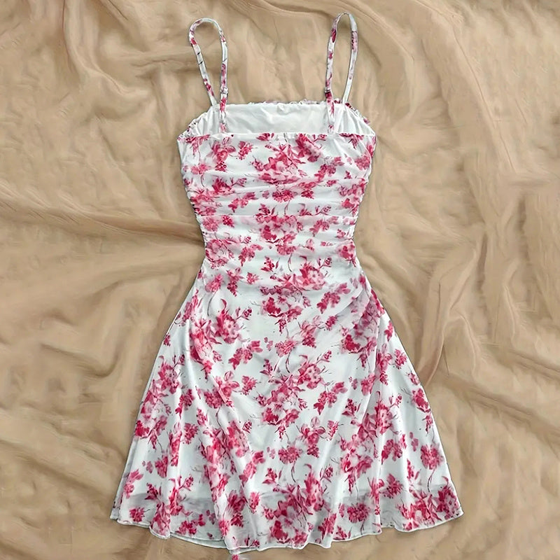 Women's Boho Floral Print Mini Dress