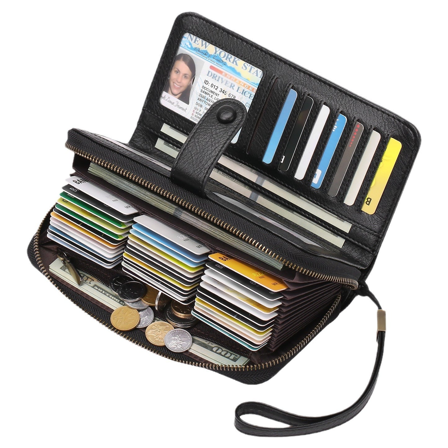 Expanding Card Holder Women's Long Wallet Passport Bag