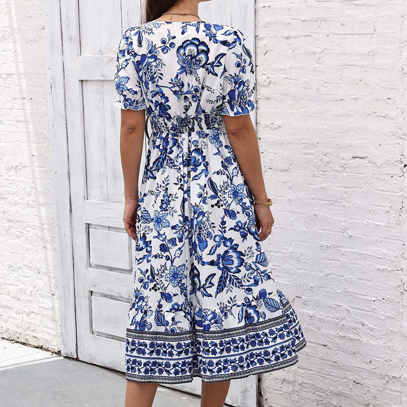 Women Floral Bohemian Maxi Dress
