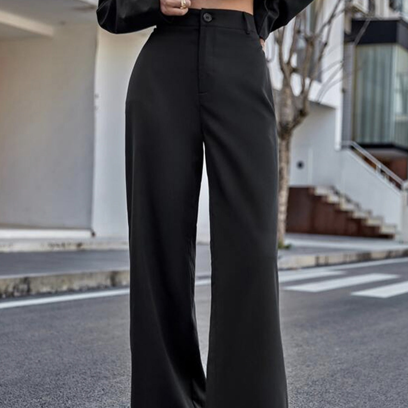 Ladies' High Waisted Wide Leg Pants