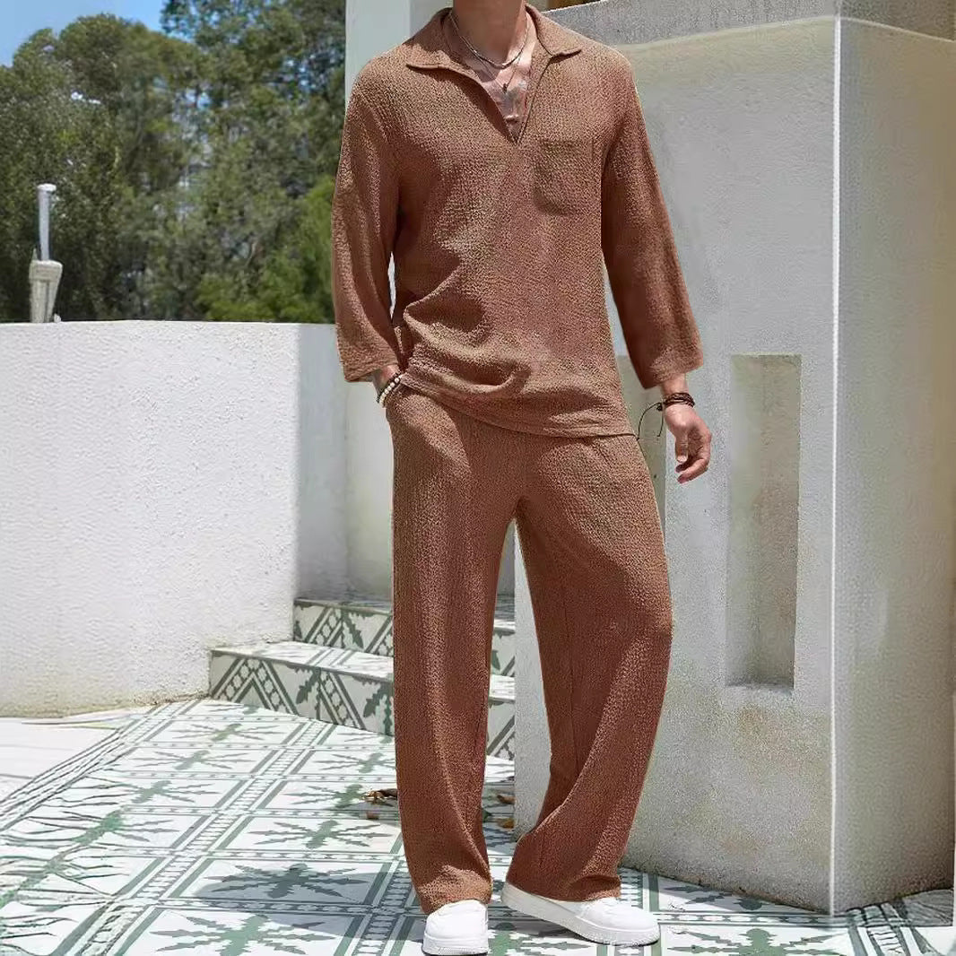 New Casual Shirt Trousers Men's Commuter Suit
