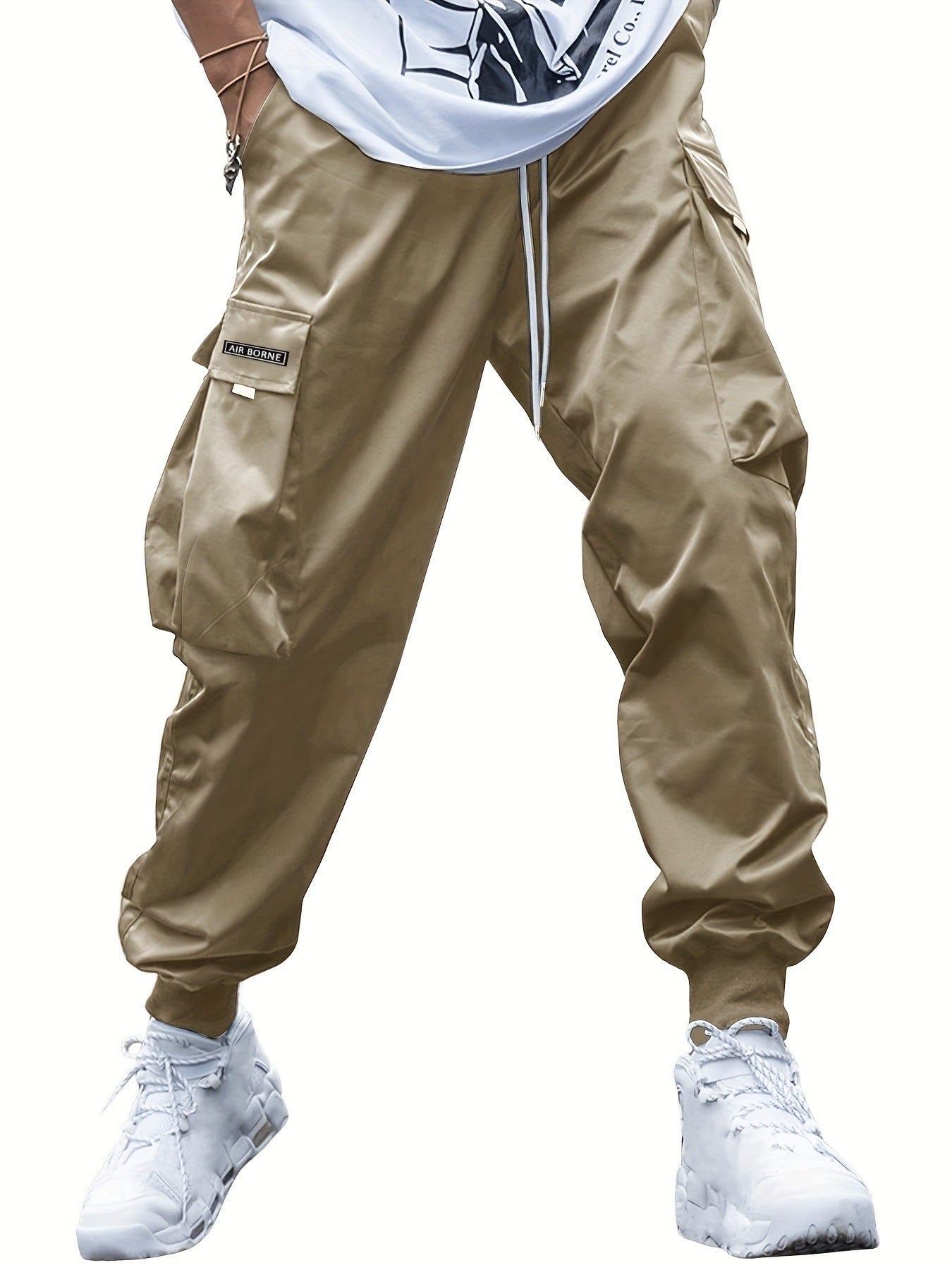 Men's Multi-pocket Cargo Pants Drawstring Trousers