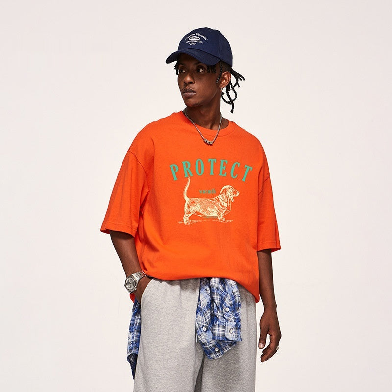 Dog Pulp-pulling Loose Printed T-shirt