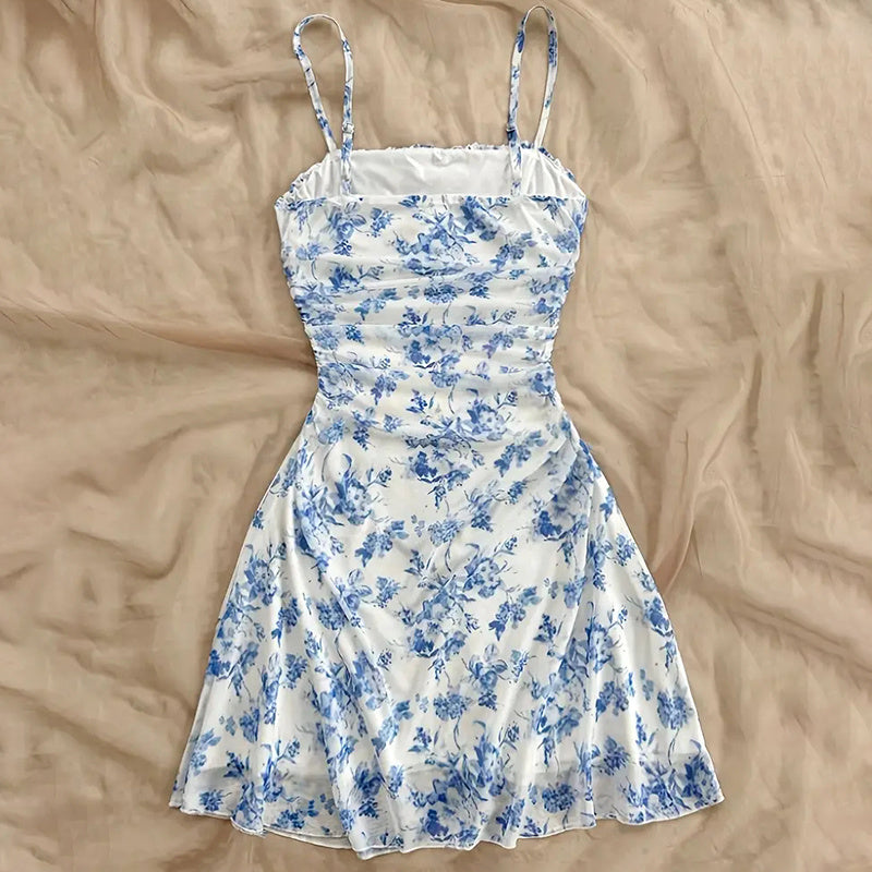 Women's Boho Floral Print Mini Dress