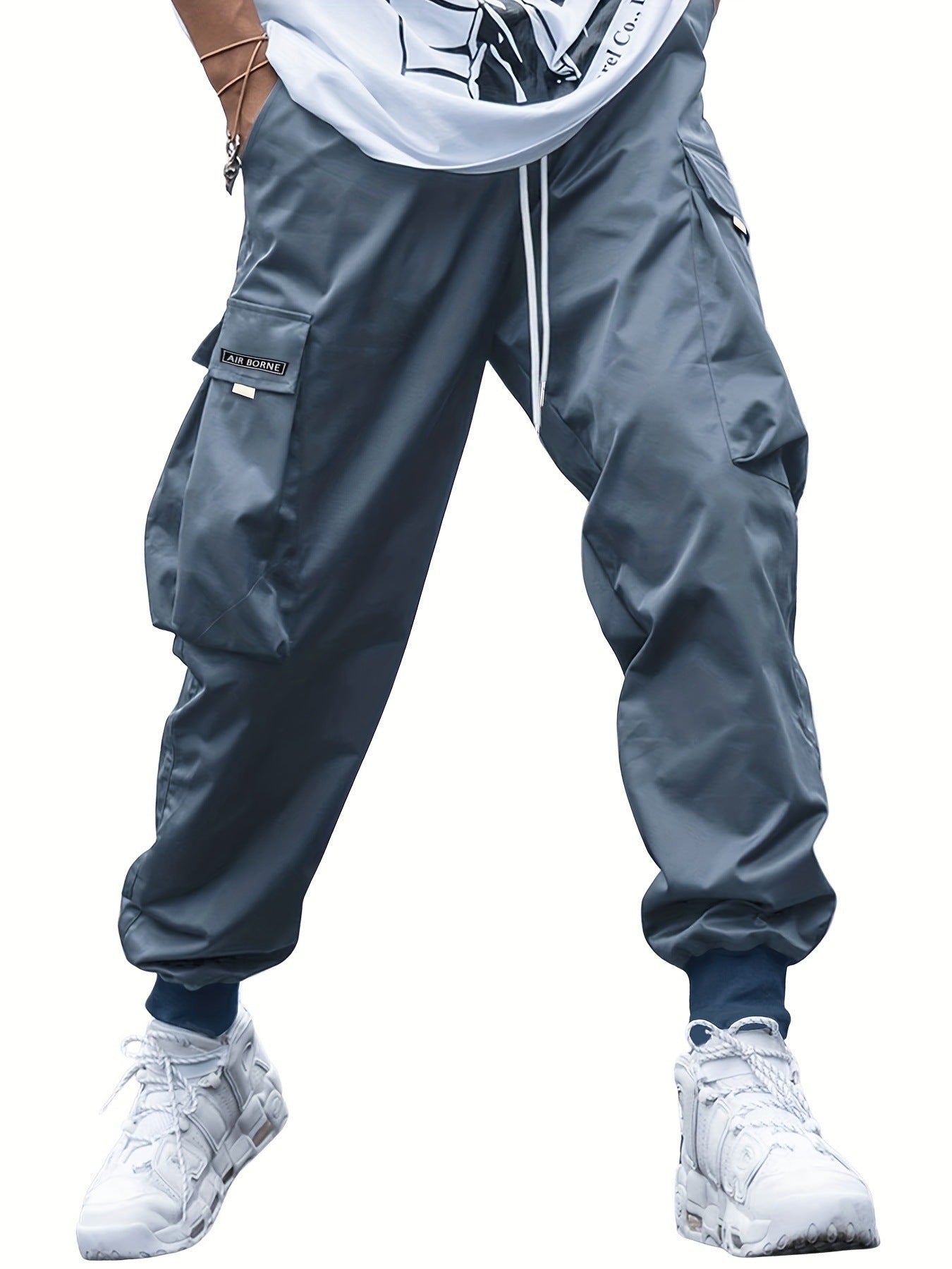 Men's Multi-pocket Cargo Pants Drawstring Trousers