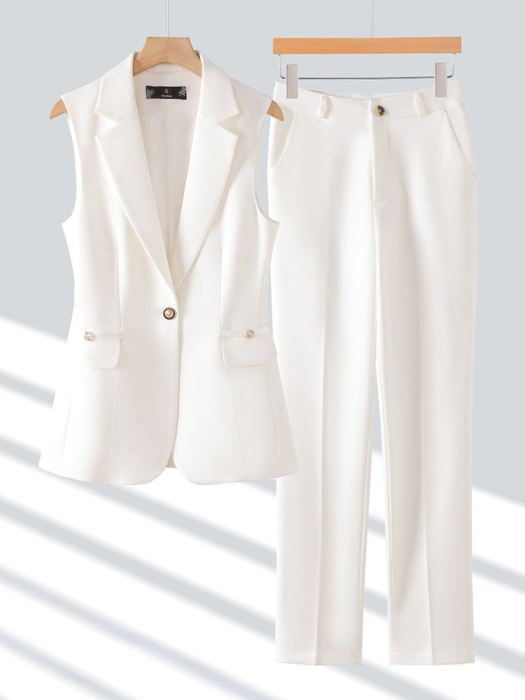 Slim-fit Professional Two-piece Vest Set