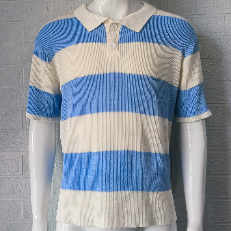 Mens Clothing Summer Fashion Lapel Sweater
