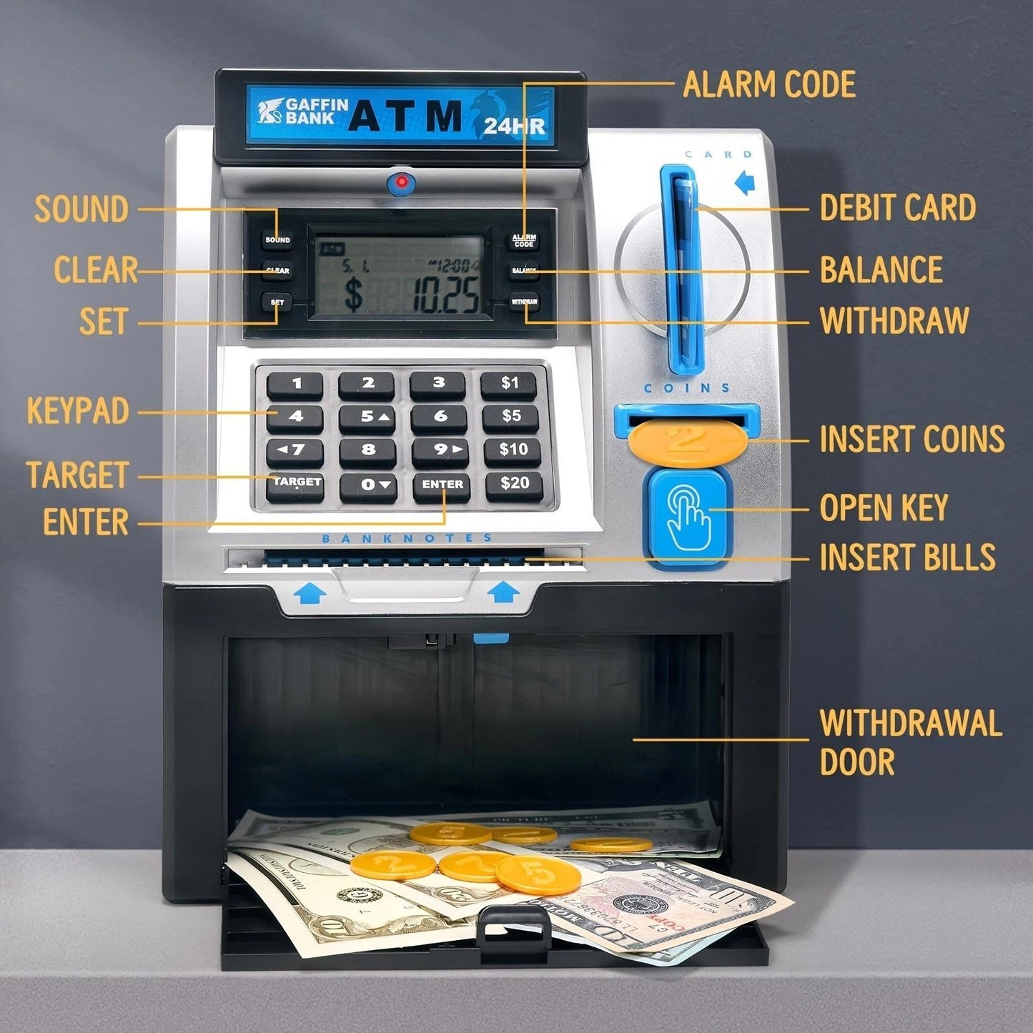 Interactive Children's ATM Piggy Bank - An Interactive Game With Real ATM Functions
