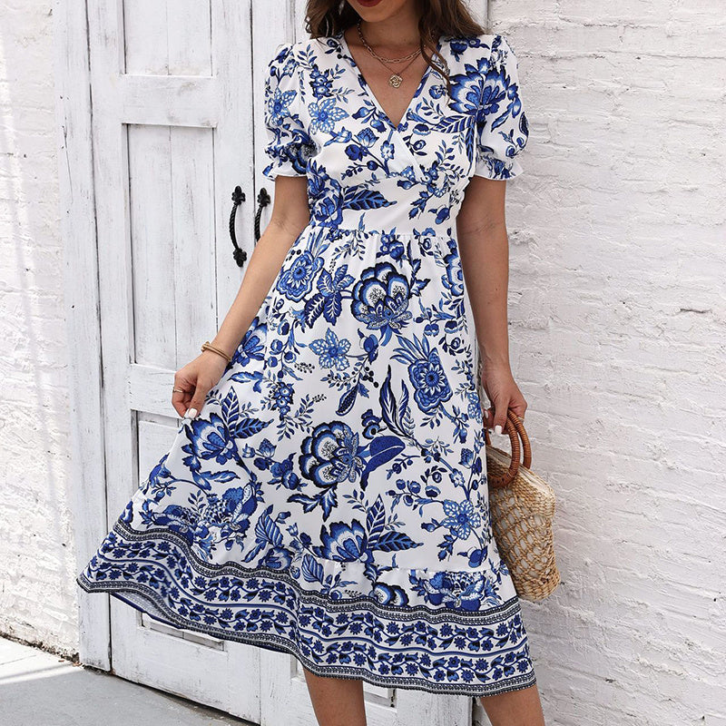 Women Floral Bohemian Maxi Dress