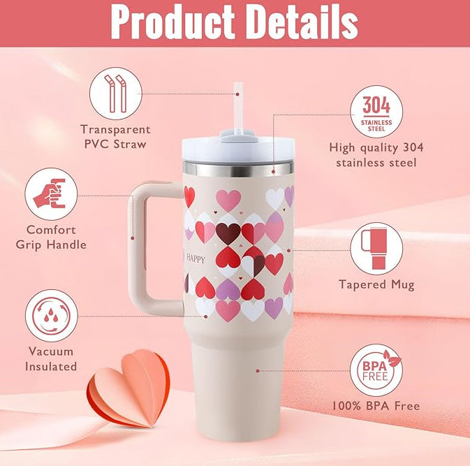 40 Oz Stainless Steel Tumbler With Lid For Car Gym Office Travel
