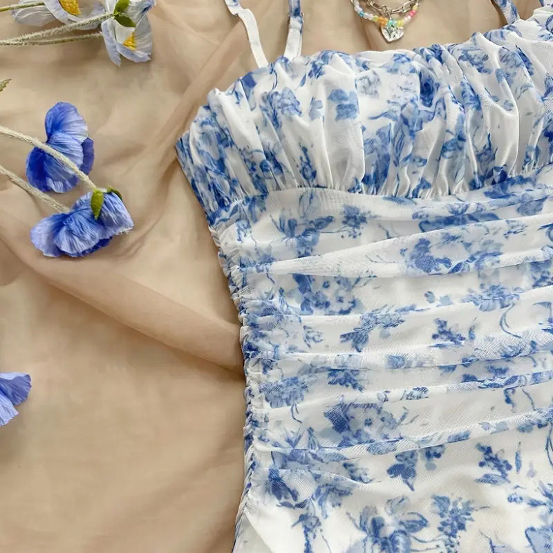 Women's Boho Floral Print Mini Dress