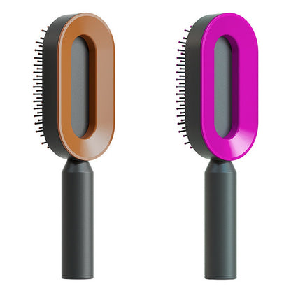 Women Anti-Static Scalp Massage Self Cleaning Hair Brush