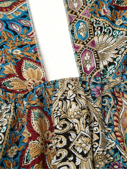 Women Printed High Waisted Maxi Dress