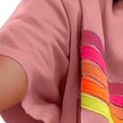Color-Block Shorts Set for Women