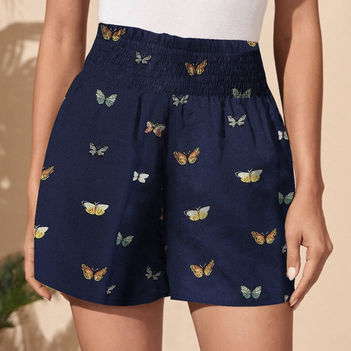 Ladies' Butterfly Print Casual Shorts