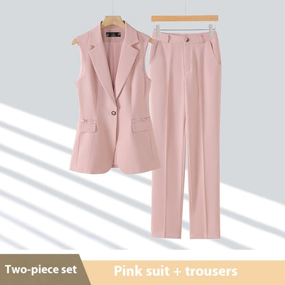 Slim-fit Professional Two-piece Vest Set